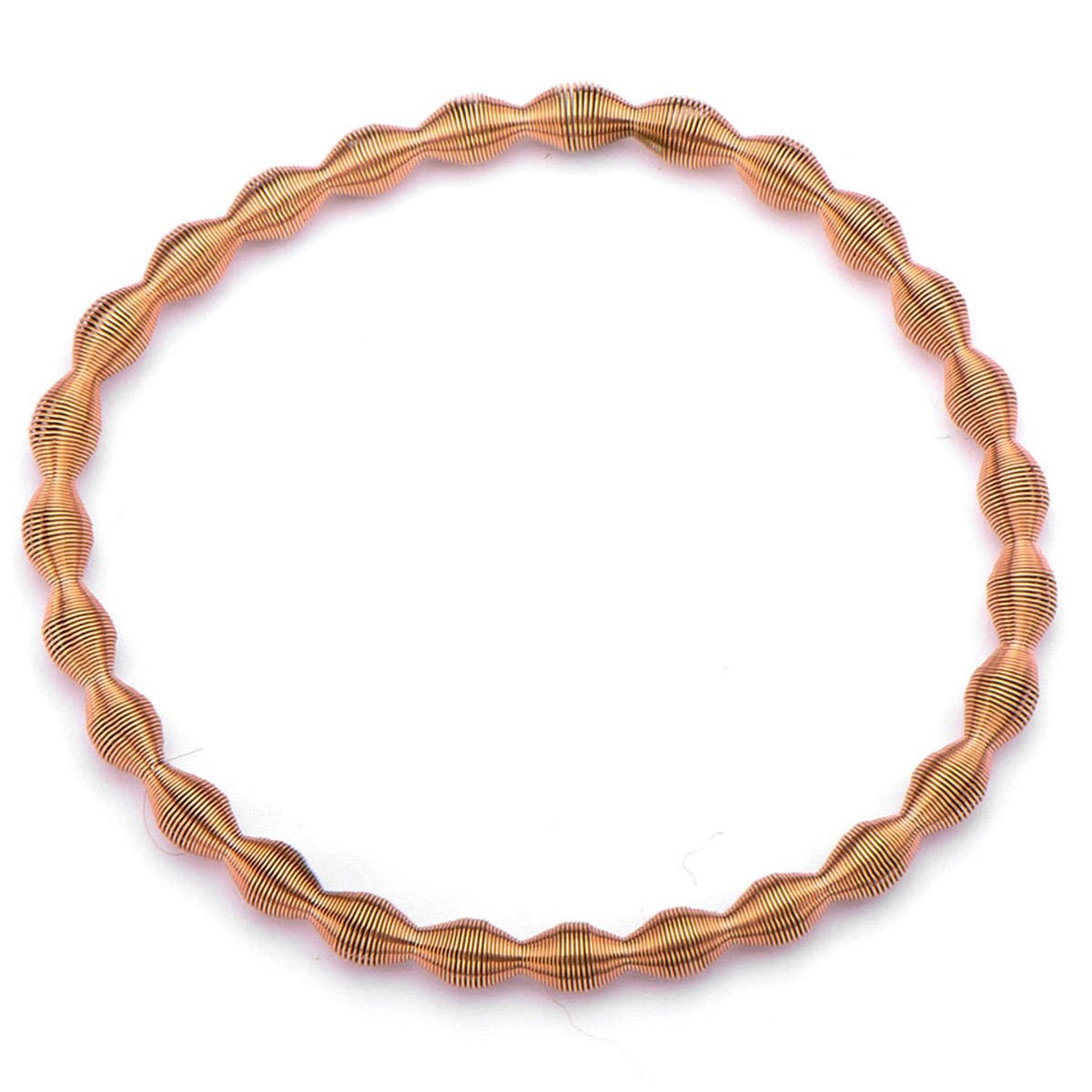 INOX JEWELRY Ladies Bracelets Rose Gold Stainless Steel Polished Spring Stretch Bracelet BR633RG