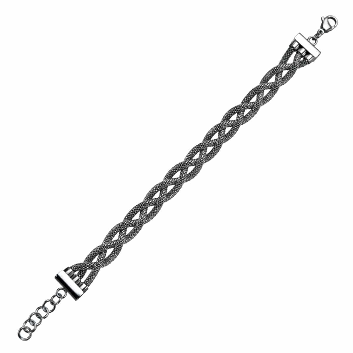 INOX JEWELRY Ladies Bracelets Silver Stainless Steel Loose Braided Mesh Bracelet BR9491