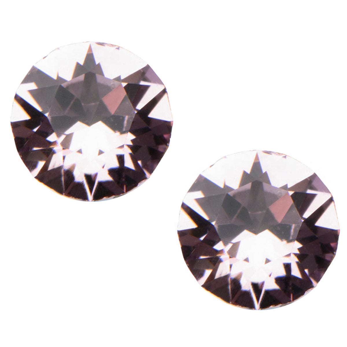 INOX JEWELRY Ladies Earrings Silver Tone Stainless Steel 5mm Lavender CZ Safety Back Ear Stud KDER5LA-PR