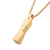 INOX JEWELRY Pendants 18K Gold Ion Plated Matte Stainless Steel Chiseled Engravable Drop Pendant with Box Chain SSP15441NKGP