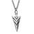 INOX JEWELRY Pendants Antiqued Finish Silver Tone Stainless Steel Arrowhead Pendant with Chain SSP36609NK1