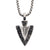 INOX JEWELRY Pendants Antiqued Finished Silver Stainless Steel Arrowhead Pendant with Bold Box Chain SSP22628NK