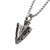 INOX JEWELRY Pendants Antiqued Finished Silver Stainless Steel Arrowhead Pendant with Bold Box Chain SSP22628NK