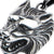 INOX JEWELRY Pendants Antiqued Silver Tone Stainless Steel Fierce Wolf Head Pendant SSP802