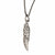 INOX JEWELRY Pendants Antiqued Silver Tone Stainless Steel Oxidized Finish Wing Pendant with Chain SSP22342NK