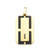 INOX JEWELRY Pendants Black and Golden Tone Stainless Steel with Black CZ Accent Modern Tag Pendant SSPRA0321NK