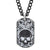 INOX JEWELRY Pendants Black and Silver Tone Stainless Steel Skull Tag Pendant SSP7078