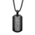 INOX JEWELRY Pendants Black Stainless Steel with Meteorite Inlay Tag Pendant and Box Chain SSPMT715NK