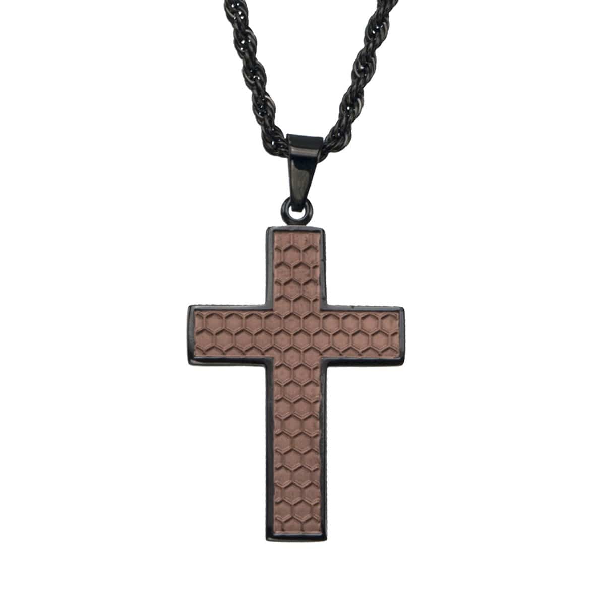 Buy Stainless Steel Honeycomb Cross Pendant Online- Inox Jewelry