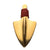 INOX JEWELRY Pendants Gold Stainless Steel Antique Finish with Red Leather Cord Arrowhead Pendant SSPN0088NK1