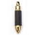 INOX JEWELRY Pendants Golden Tone Stainless Steel with Black Carbon Graphite Bullet Pendant SSP0423NK1