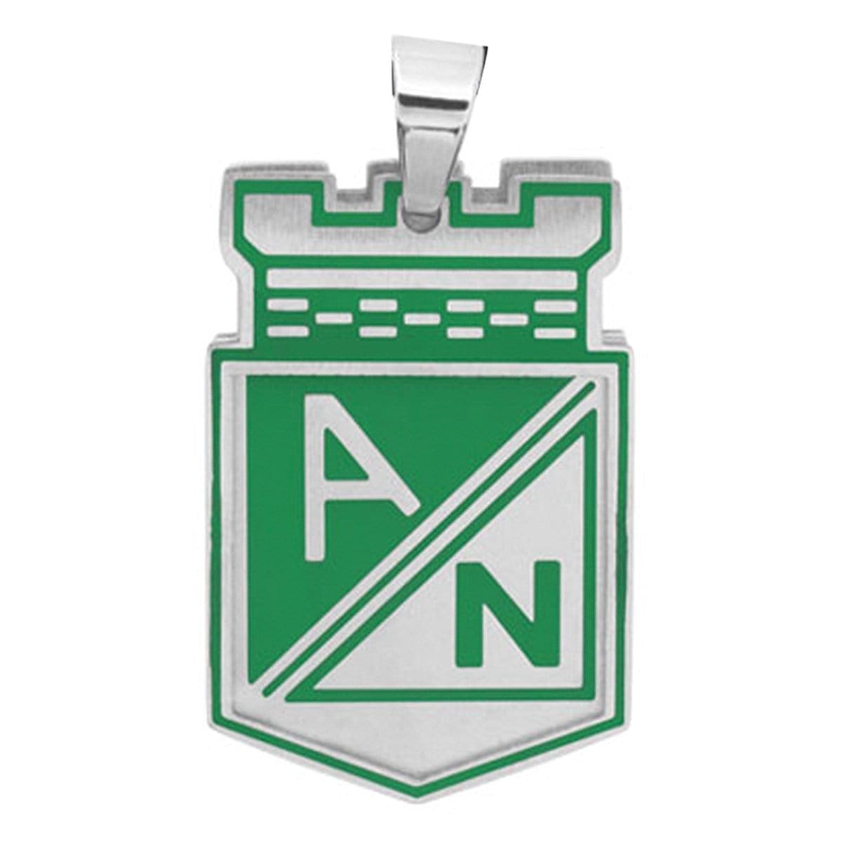 INOX JEWELRY Pendants Green and Silver Tone Stainless Steel Columbian Football Team Small Cut-Out Pendant SLSSP4463