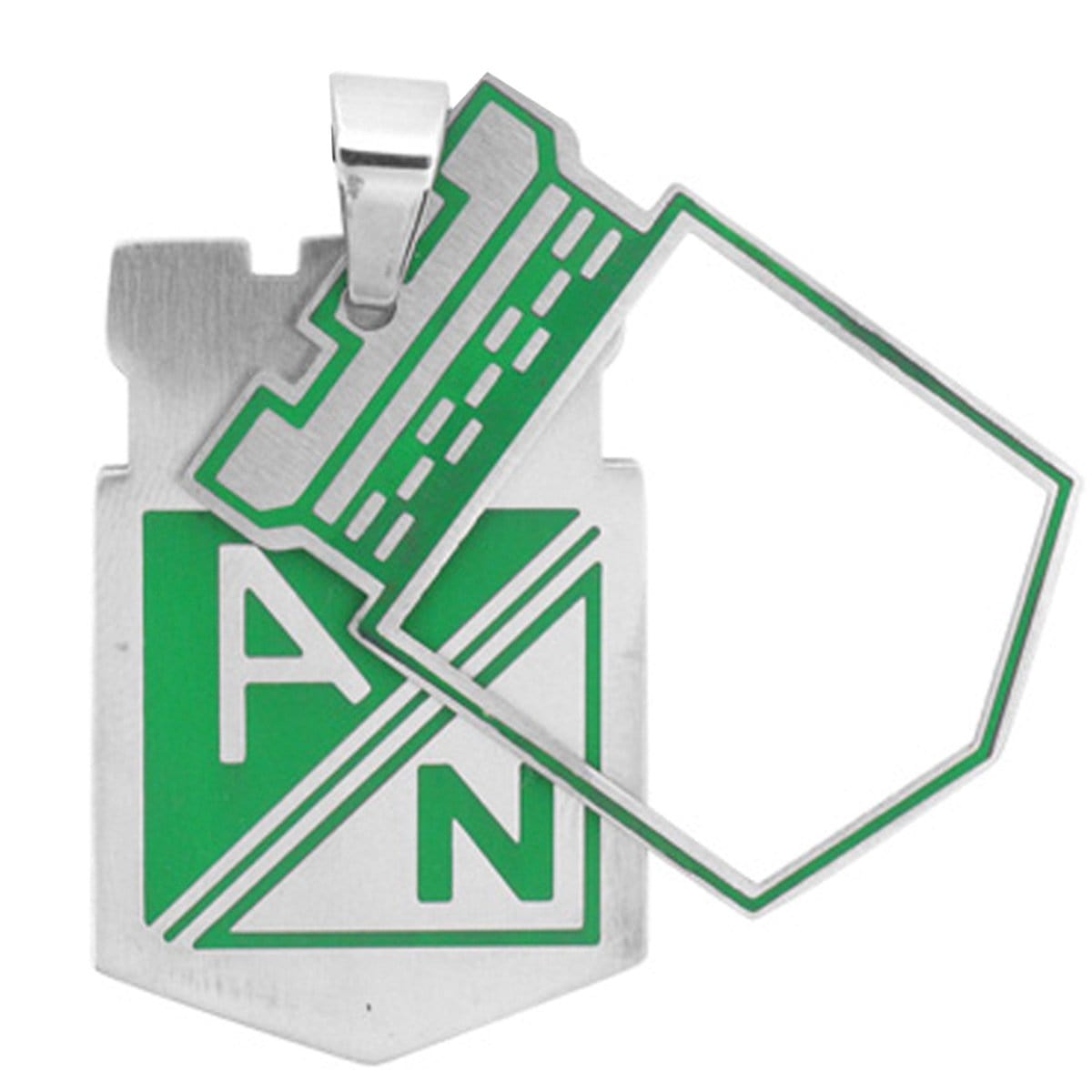 INOX JEWELRY Pendants Green and Silver Tone Stainless Steel Columbian Football Team Small Cut-Out Pendant SLSSP4463