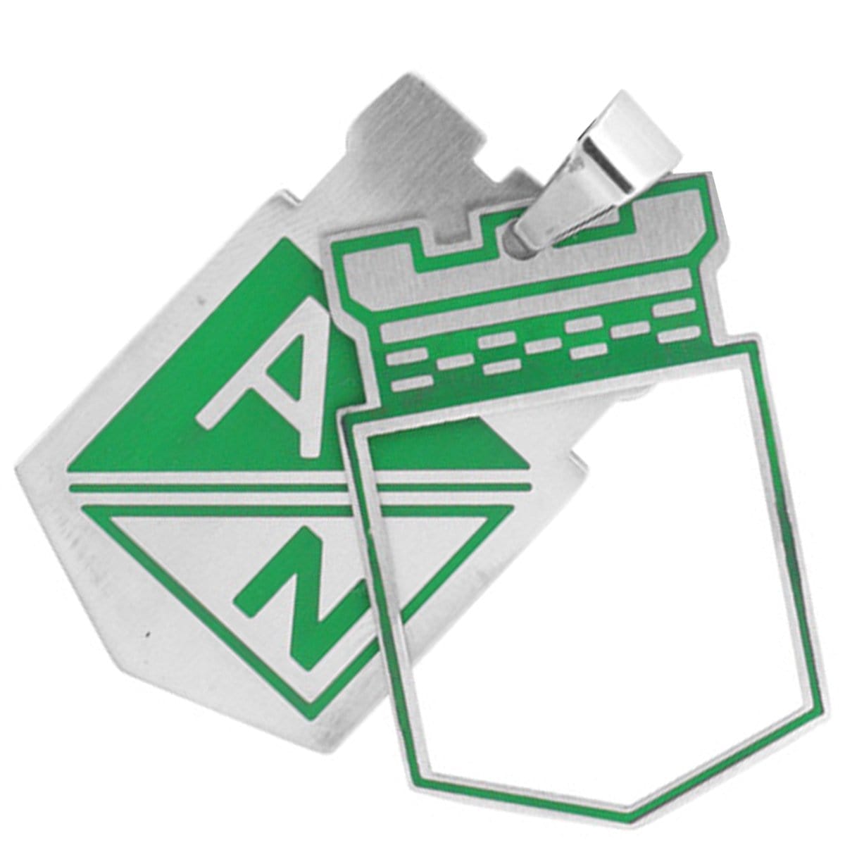 INOX JEWELRY Pendants Green and Silver Tone Stainless Steel Columbian Football Team Small Cut-Out Pendant SLSSP4463