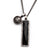 INOX JEWELRY Pendants Gunmetal Silver Tone Stainless Steel Matte Finish African Lion Sigil Black Agate Stone Double Pendant with Curb Chain SSP40271GMNK