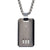 INOX JEWELRY Pendants Gunmetal Silver Tone Stainless Steel Truptych Collection CZ ID Tag SSP102615NK1