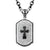 INOX JEWELRY Pendants Silver Stainless Steel, Black Onyx & Crystal Cross Pendant & Chain SSPRAB2NK1