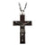 INOX JEWELRY Pendants Silver Stainless Steel Jesus on Olive Wood Cross Pendant & Chain SSP2123NK