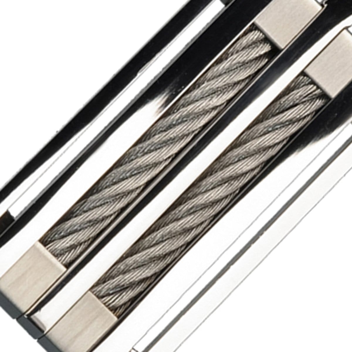 INOX JEWELRY Pendants Silver Tone Stainless Steel Chunky Cable Pendant SSP4608NK