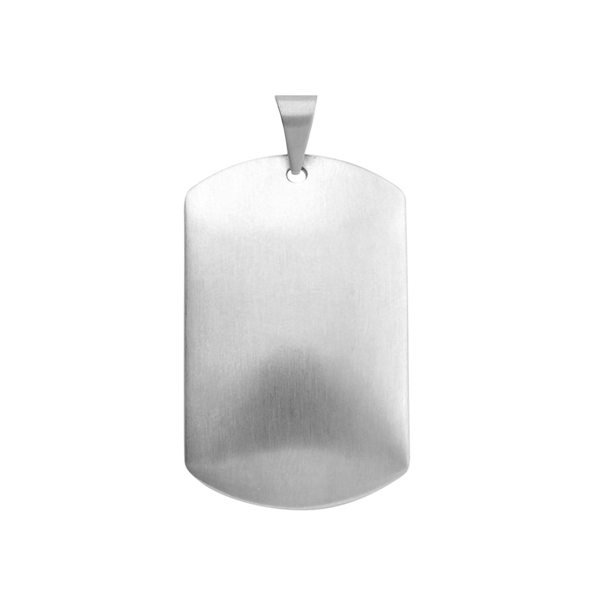 INOX JEWELRY Pendants Silver Tone Stainless Steel Dome ID Tag Pendant SSP8757
