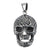 INOX JEWELRY Pendants Silver Tone Stainless Steel Engraved Flower Eye Skull Pendant SSPW8814