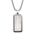 INOX JEWELRY Pendants Silver Tone Stainless Steel Polished Finish Sleek Textured ID Tag Pendant with Bold Box Chain SSP39222NK