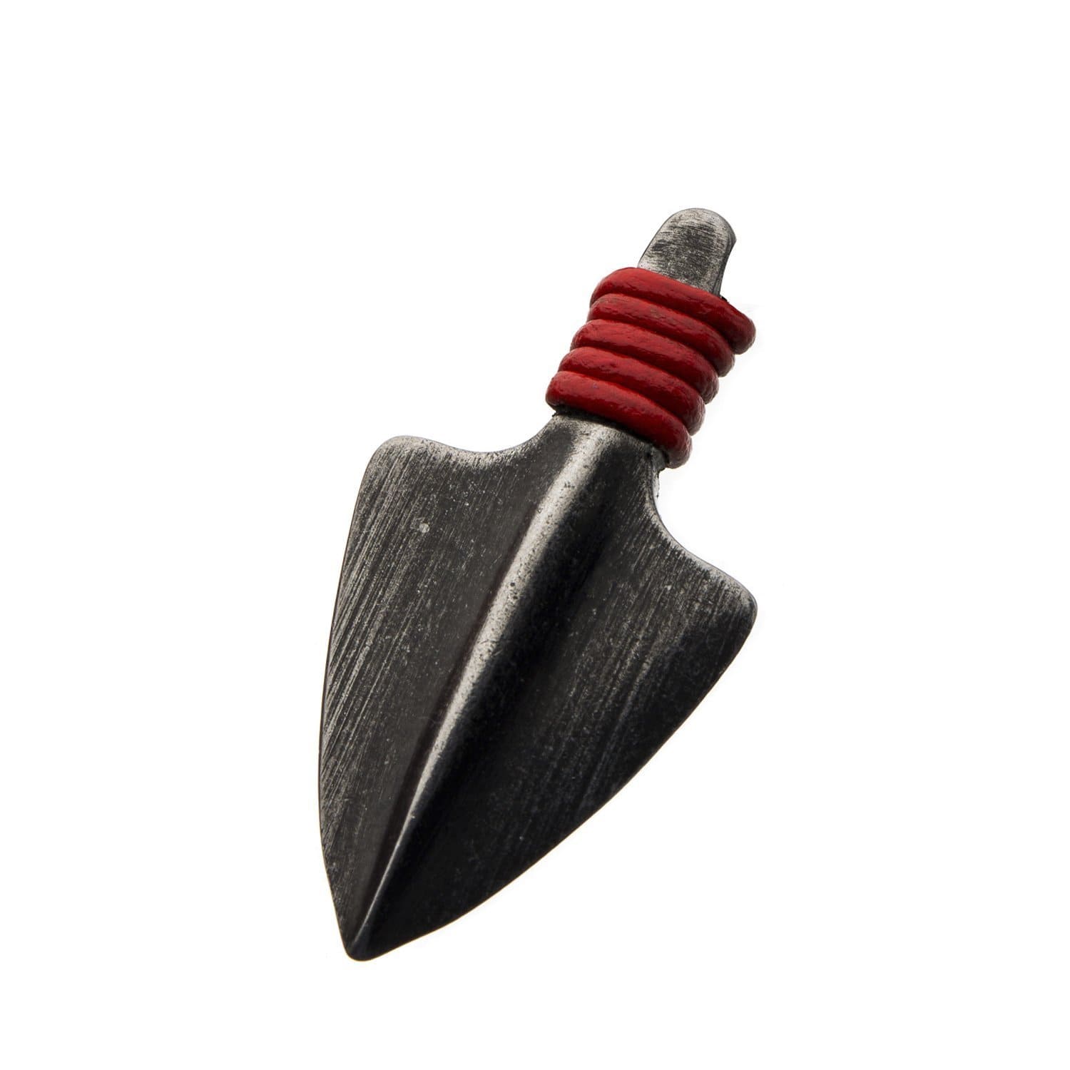INOX JEWELRY Pendants Stainless Steel Oxidized Finish Gunmetal Silver Tone with Red Leather Cord Arrowhead Pendant SSPN008ASNK1