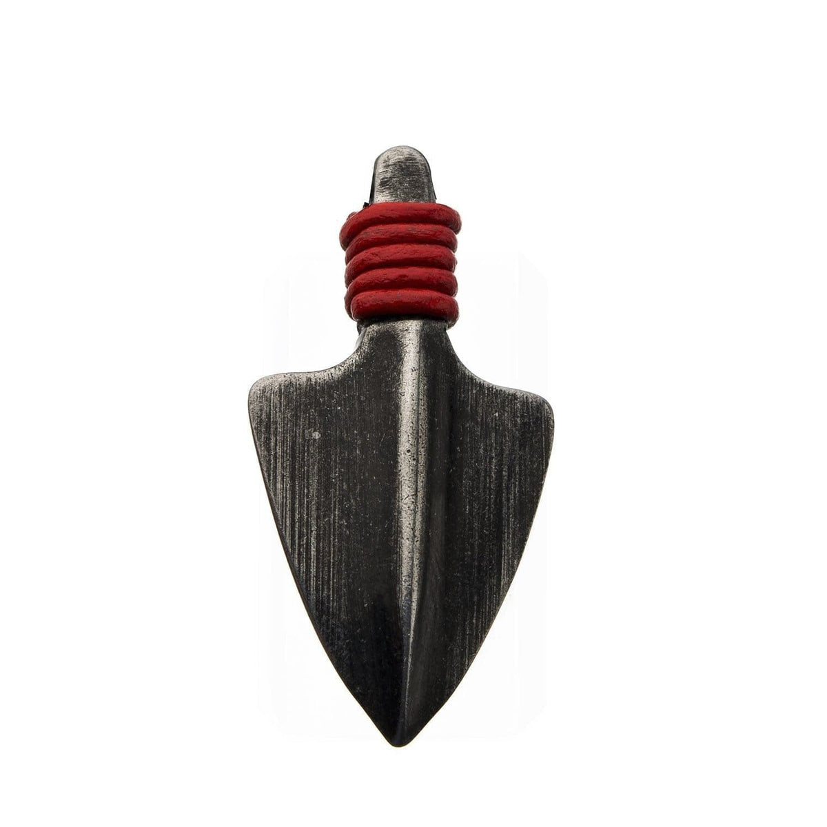 INOX JEWELRY Pendants Stainless Steel Oxidized Finish Gunmetal Silver Tone with Red Leather Cord Arrowhead Pendant SSPN008ASNK1