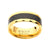 INOX JEWELRY Rings 18K Golden Tone Ion Plated 8mm Carbon Fiber Faceted Comfort Fit Ring