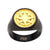 INOX JEWELRY Rings 18K Golden Tone Ion Plated Black Stainless Steel Wayfinder Compass Signet Ring