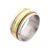 INOX JEWELRY Rings 18K Golden Tone Ion Plated Stainless Steel Double Rope Inlay Comfort Fit Two-tone Ring