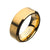 INOX JEWELRY Rings 18K Golden Tone Ion Plated Stainless Steel Matte 8mm Beveled Wedding Band Ring