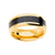 INOX JEWELRY Rings 18K Golden Tone Ion Plated Stainless Steel with Genuine Blue Sandstone Inlay Ring