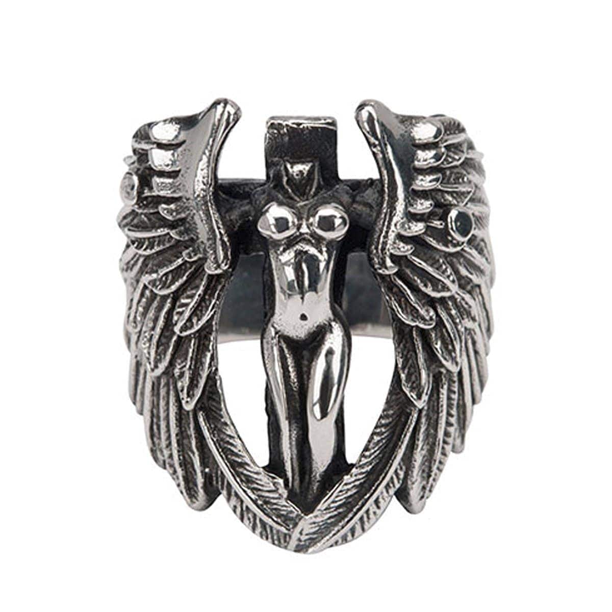 Angel wings ring silver shops