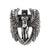 INOX JEWELRY Rings Antiqued Silver Tone Stainless Steel Angel with Cut Out Wings Ring