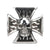 INOX JEWELRY Rings Antiqued Silver Tone Stainless Steel Biker's Cross Skull Ring