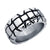 INOX JEWELRY Rings Antiqued Silver Tone Stainless Steel Brick Artifact Ring