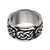 INOX JEWELRY Rings Antiqued Silver Tone Stainless Steel Celtic Pattern Ring