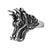 INOX JEWELRY Rings Antiqued Silver Tone Stainless Steel Fierce Dragon Ring