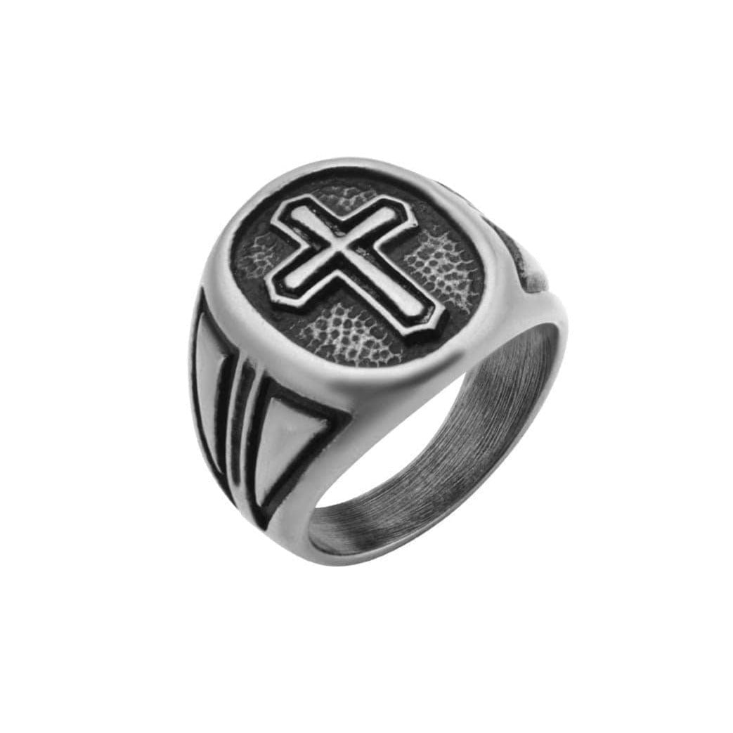 Buy Men's Gothic Silver Cross Ring for Men INOX Jewelry INOX