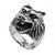INOX JEWELRY Rings Antiqued Silver Tone Stainless Steel Growling Wolf Ring