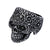 INOX JEWELRY Rings Antiqued Silver Tone Stainless Steel Hallowed Skull Floral Design Ring
