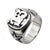 INOX JEWELRY Rings Antiqued Silver Tone Stainless Steel Lucky 13 Horseshoe Ring