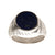 INOX JEWELRY Rings Antiqued Silver Tone Stainless Steel Matte Finish Lapis Lazuli Ring