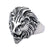 INOX JEWELRY Rings Antiqued Silver Tone Stainless Steel Roaring Lion Ring
