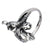 INOX JEWELRY Rings Antiqued Silver Tone Stainless Steel Two Alternate Snake Ring