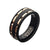 INOX JEWELRY Rings Black and Rose Tone Stainless Steel Carbon Fiber Inlaid Hammered Band Ring