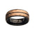 INOX JEWELRY Rings Black and Rose Tone Stainless Steel Matte Finish Double Geometric Hammered Band Ring