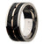 INOX JEWELRY Rings Black and Rose Tone Stainless Steel Matte Finish Raised Wave Accent Inlaid Band Ring