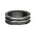 INOX JEWELRY Rings Black and Silver Tone Stainless Steel Antique Finish Rugged Band Ring